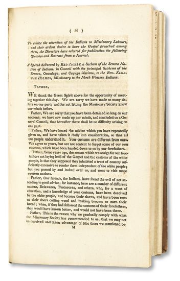 (AMERICAN INDIANS--SENECA.) Livingston, John H. Sermon Delivered before the New-York Missionary Society.